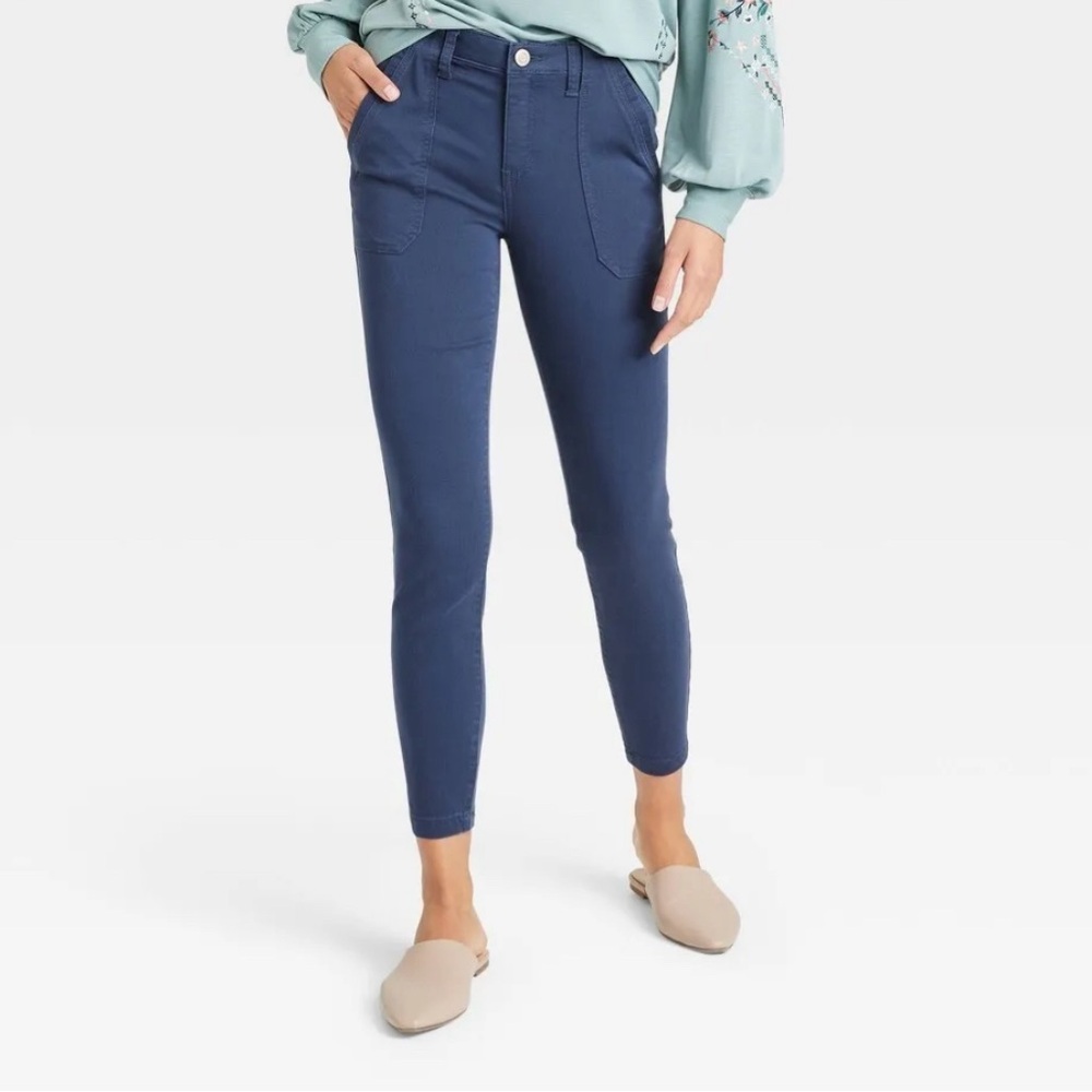High rise skinny utility pants